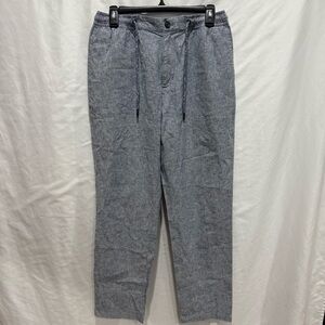 Nordstrom Slim Fit Linen Blend Pants M Drawstring Waist Casual Resort Loungewear